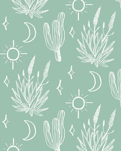 Desert Sky Wallpaper, mint and white- Samantha Santana Creative- {{Product type}}