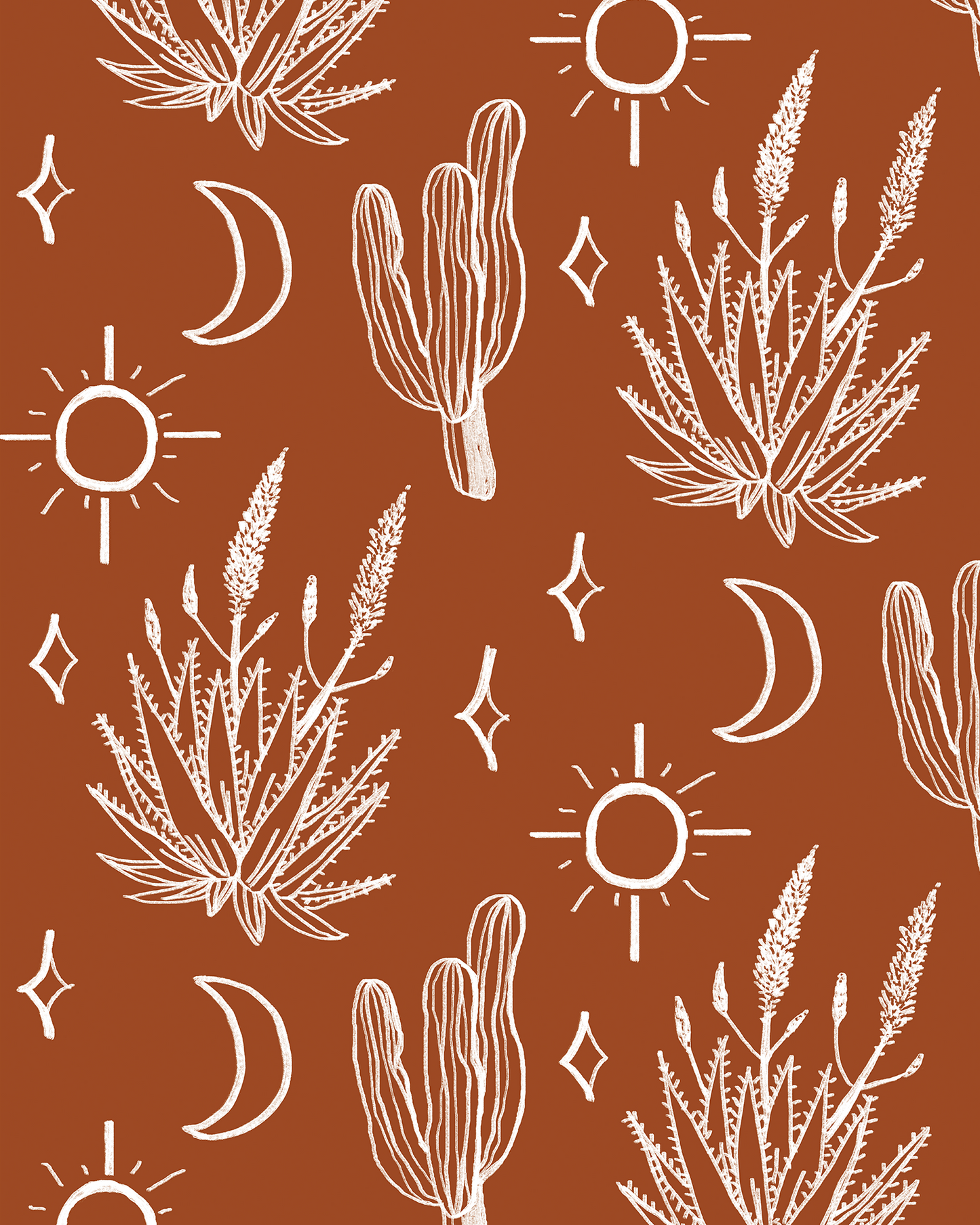 Desert Sky Wallpaper, rust and white- Samantha Santana Creative- {{Product type}}