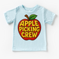 Apple Picking Crew Fall Shirt - Apple Picking Orchard Tee - Ice Blue Short Sleeve Tee - shirts