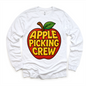 Apple Picking Crew Fall Shirt - Apple Picking Orchard Tee - White Long Sleeve Tee - shirts