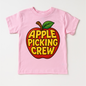 Apple Picking Crew Fall Shirt - Apple Picking Orchard Tee - Pink Short Sleeve Tee - shirts