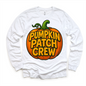 Pumpkin Patch Crew Fall Halloween Shirt - Pumpkin Patch Tee - White Long Sleeve Tee - shirts