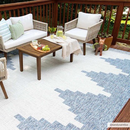 Djugun Blue Indoor & Outdoor Rug - - Rugs