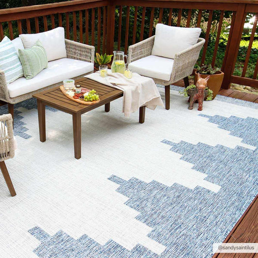 Djugun Blue Indoor & Outdoor Rug - - Rugs