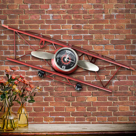 Vintage Airplane Wall Clock - Iron Art Home Decor - Kia Day Design