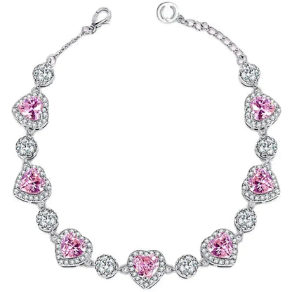 Heart-Shaped Platinum Bracelet