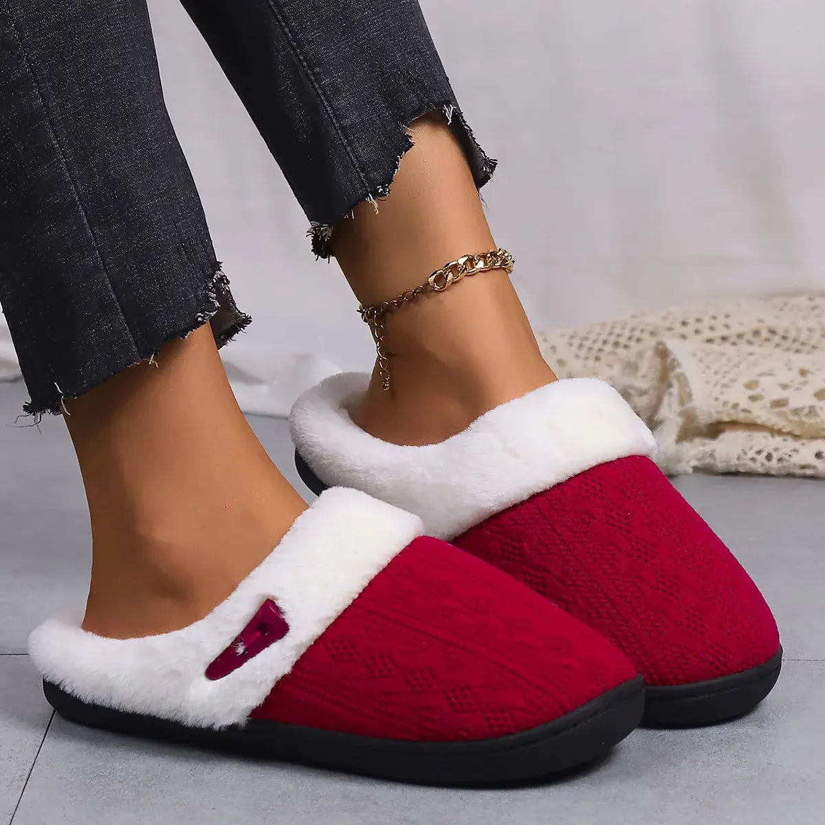 Winter Furry Slippers Indoor Outdoor Fluffy Suede