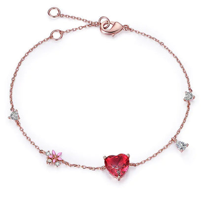 Gradient Crystal Heart Bracelet - Kia Day Design