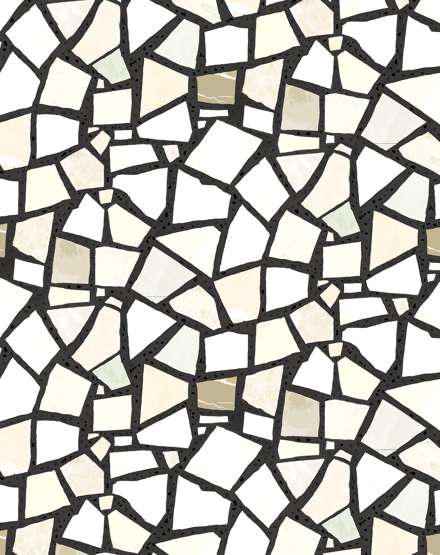 Dolce Terrazzo Wallpaper, black and white- Samantha Santana Creative- {{Product type}}