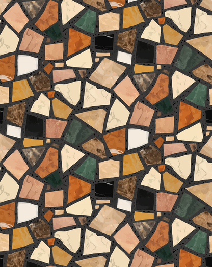 Dolce Terrazzo Wallpaper, black- Samantha Santana Creative- {{Product type}}