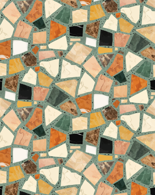 Dolce Terrazzo Wallpaper Teal - LUXE Peel & Stick - Wallpaper