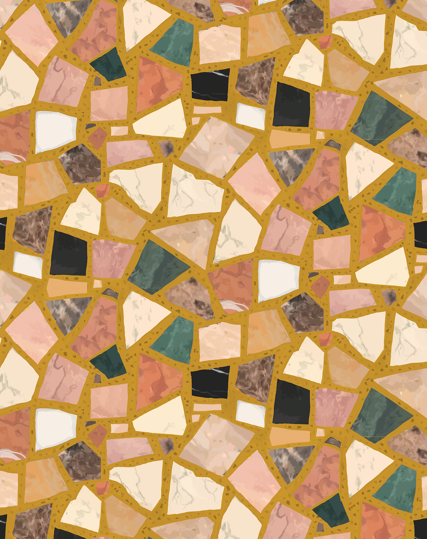 Dolce Terrazzo Wallpaper, mustard- Samantha Santana Creative- {{Product type}}