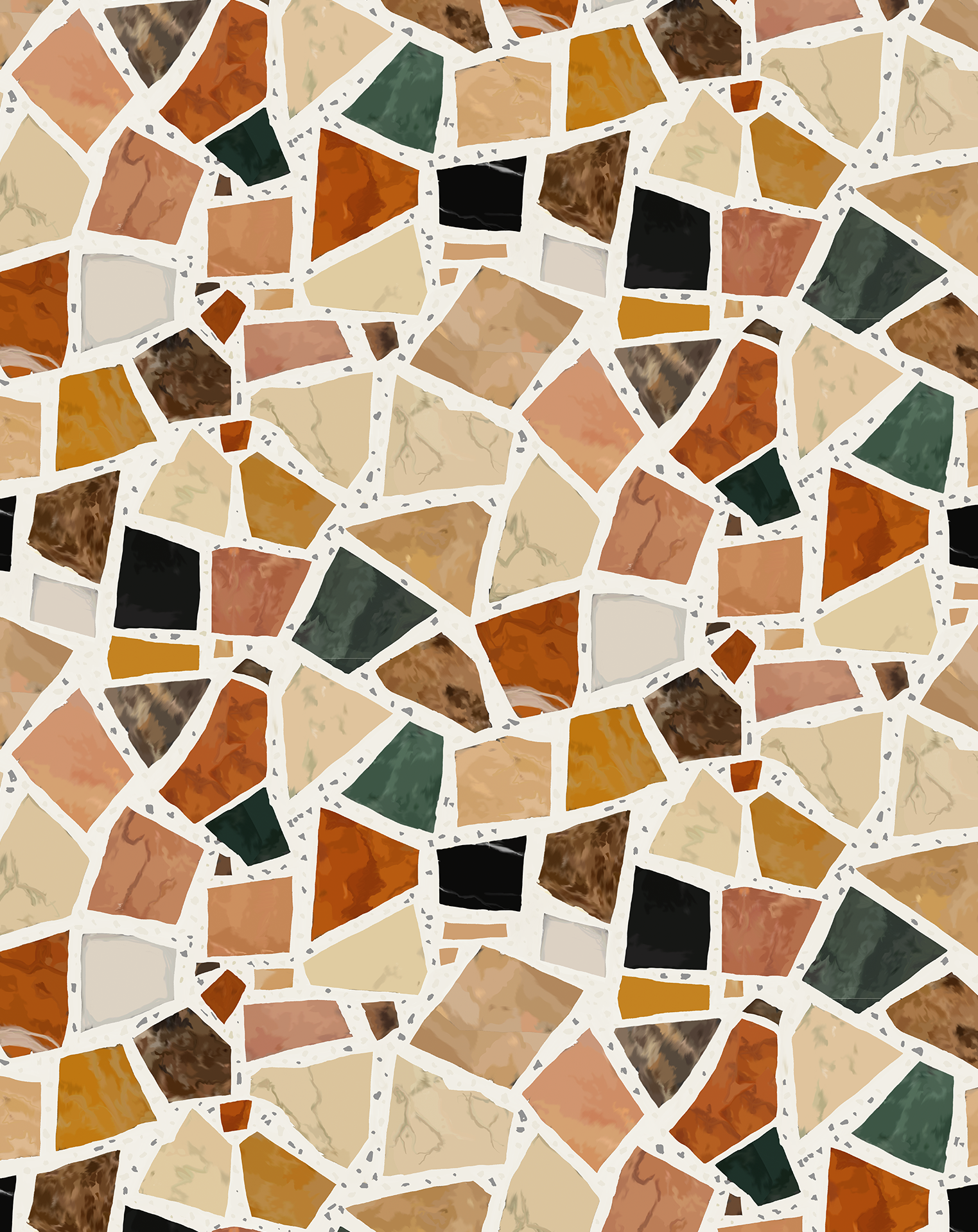 Dolce Terrazzo Wallpaper, white- Samantha Santana Creative- {{Product type}}