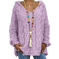Women's Hooded Solid Color Knitted Sweater - Kia Day Design