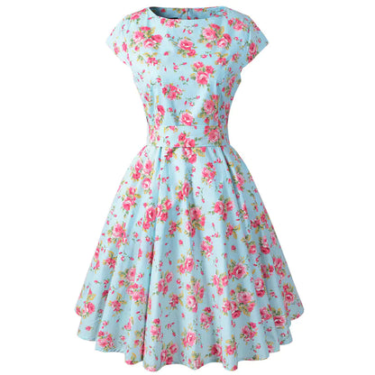 Swintager Vintage Hepburn Style Mint Green Dress - Kia Day Design