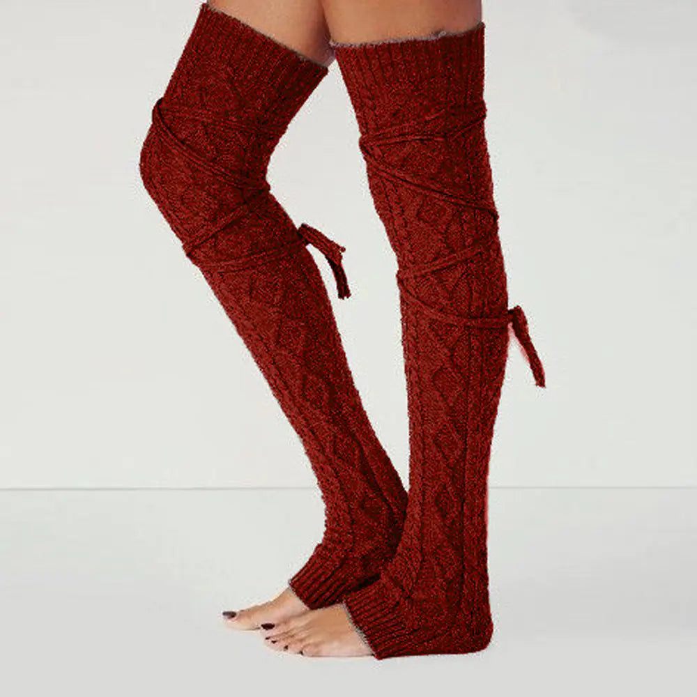 Solid Color Over-the-Knee Chunky Knit Leg Warmers