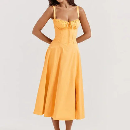 Ladies Midi Spaghetti Strap Dress - Kia Day Design
