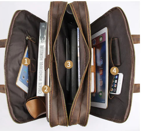 Genuine Leather Executive Briefcase 15.6" (One Piece)