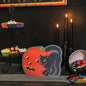 Retro Cat and Pumpkin Halloween Sign - - Decor