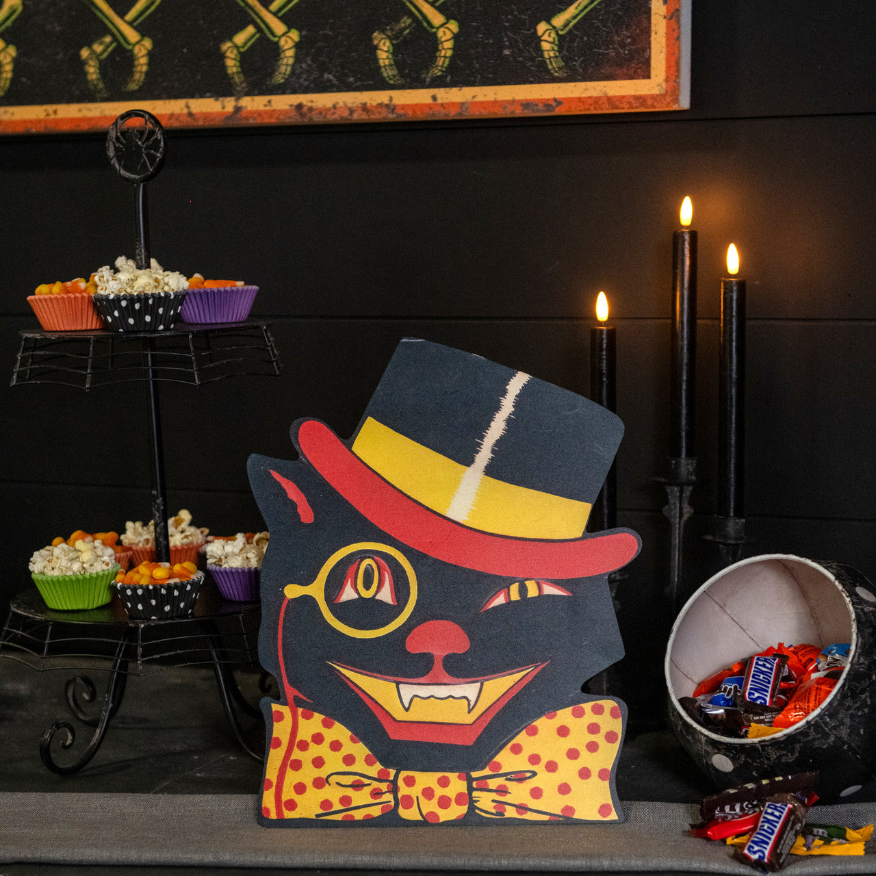 Retro Top Hat Cat Halloween Dummy Board - - Fall & Halloween