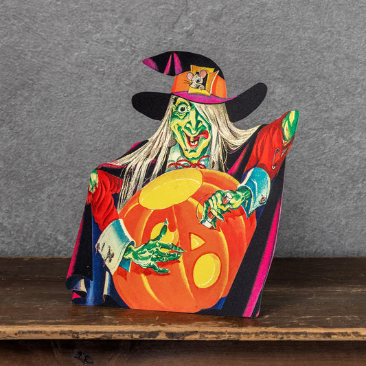 Retro Wicked Witch Halloween Metal Dummy Board - - Decor