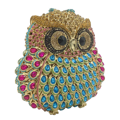 Owl Clutch with Rhinestones