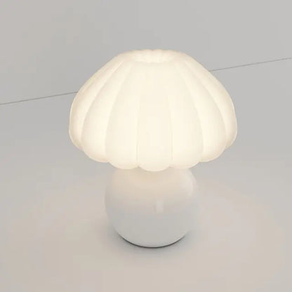 Cream Decorative Mushroom Table Lamp B White