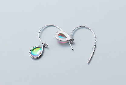 Sterling Silver Waterdrop Gradient Glass Earrings - Kia Day Design