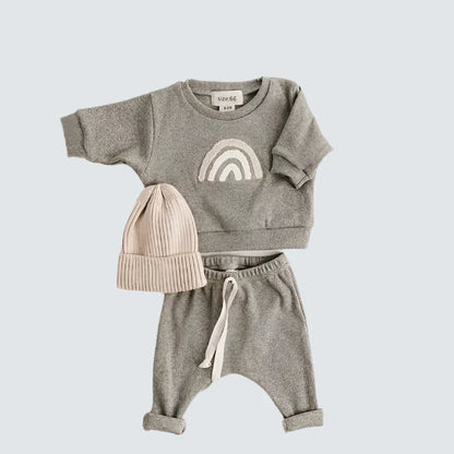 Spring Autumn Baby Clothes Set Dark Grey 6-12M 73