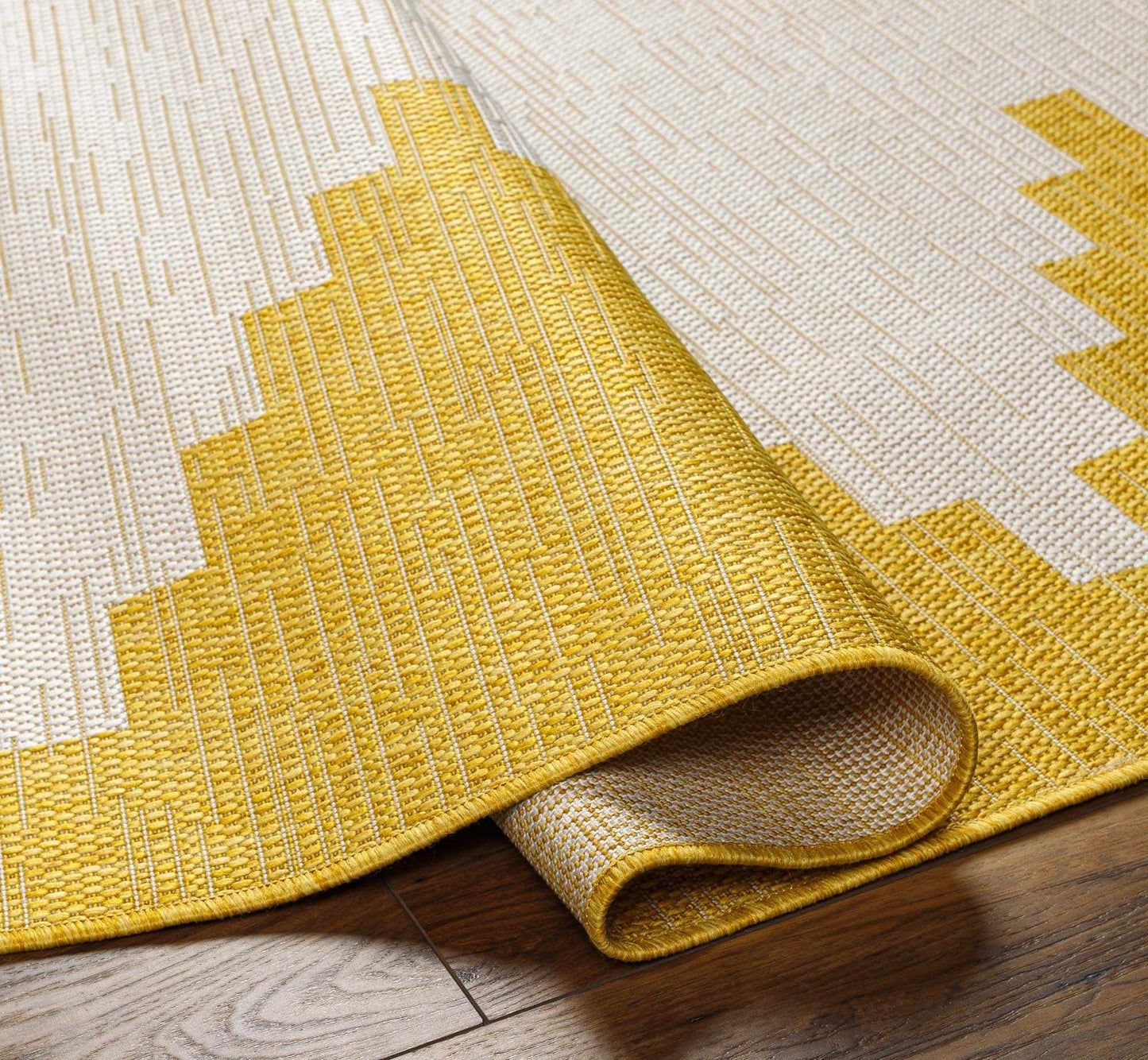 Djugun Metallic-Gold Indoor & Outdoor Rug - - Rugs