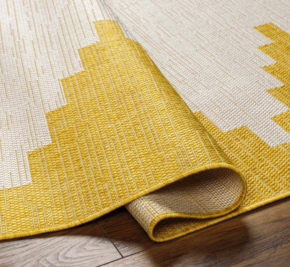 Djugun Metallic-Gold Indoor & Outdoor Rug - - Rugs