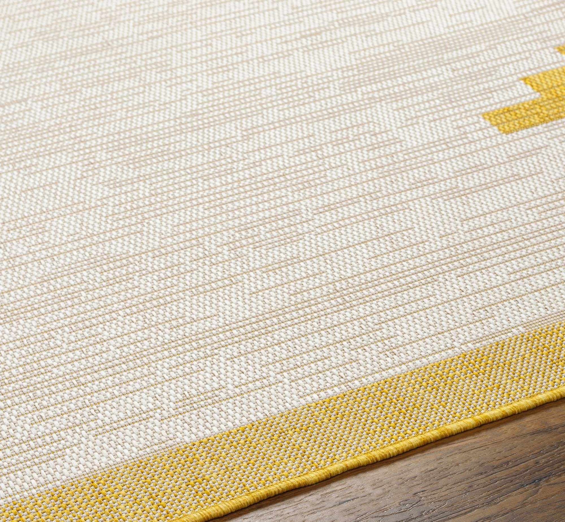Djugun Metallic-Gold Indoor & Outdoor Rug - - Rugs