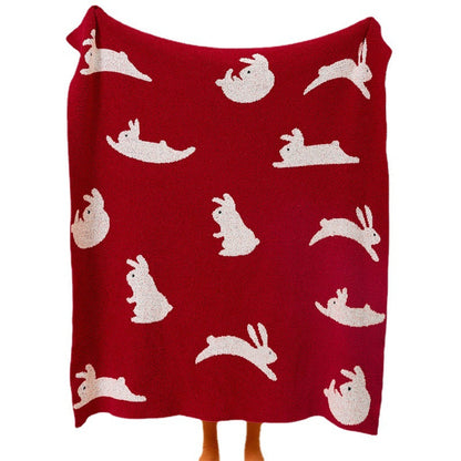 New Year Rabbit Blanket Sofa Blanket Scarf - Blanket 120 * 150CM -