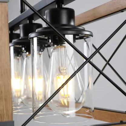 Walnut 5 Light Vintage Farmhouse Light - Kia Day Design