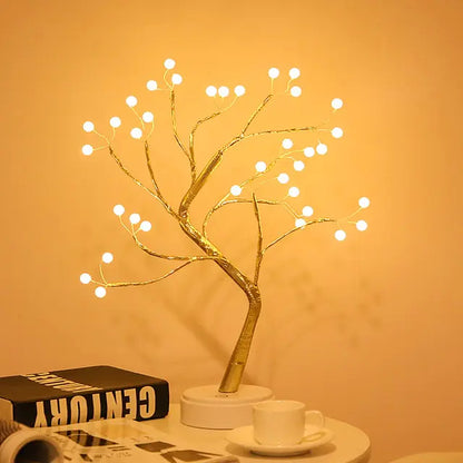 LED Night Light Tabletop Bonsai Tree Light USB 36 LED Warm white