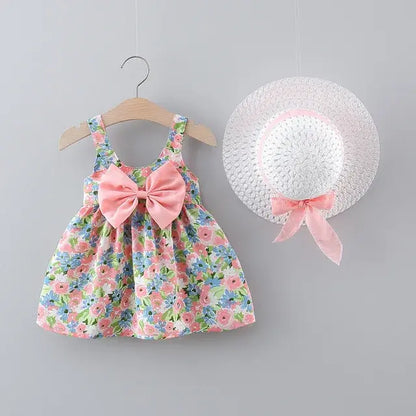 2 Pieces/Set Baby Girl Summer Fashion Dresses Pink 12 (2-3 Years)