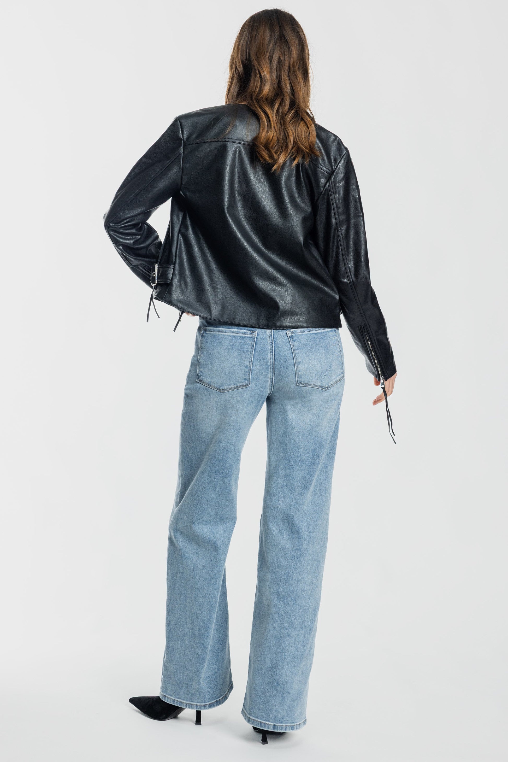 High Rise Wide Leg Jeans - - Pants