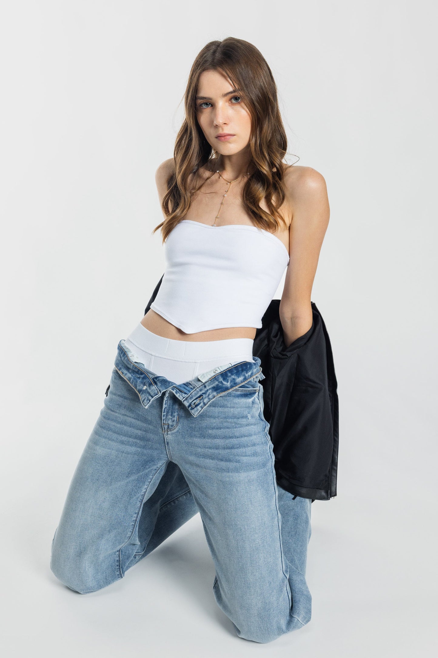 High Rise Wide Leg Jeans - - Pants