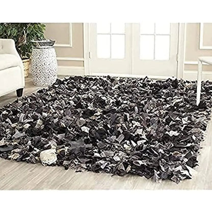 Grey Rio Shag Collection Handmade Decorative 3.5-inch Extra Thick Area Rug - Kia Day Design