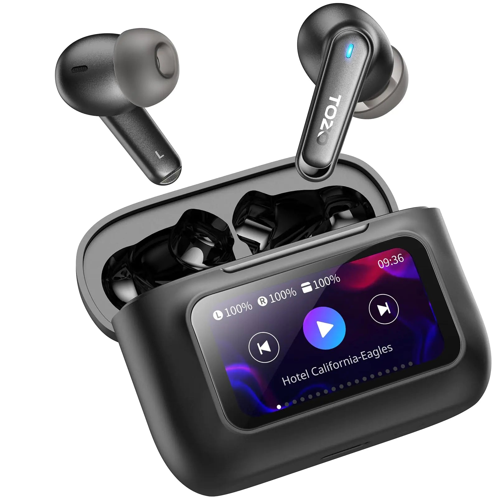 TOZO ColorPods Wireless Earbuds with Touch Screen Active Noise Cancelling Ear Buds 4 Mics ENC Clear Call Deep Bass in Ear Bluetooth 5.4 Headphone Long Playtime IPX6 Waterproof 32 EQs via APP Kia Day Design