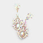Crystal Rhinestone Statement Evening Earrings - AB, Gold - Earrings