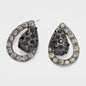 Crystal Rhinestone Teardrop Evening Earrings - Black, Hematite - Earrings