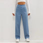 High- Waisted Casual Pants Blue Double Extra Large