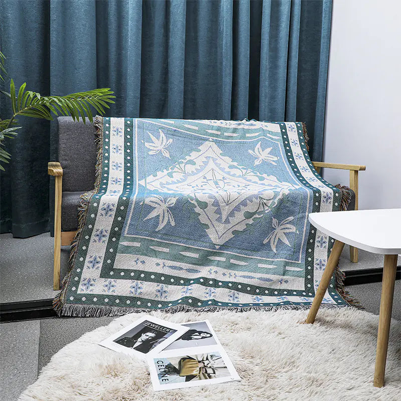Bohemian Sofa Blanket - Premium Cotton Throw (In Stock) Kia Day Design