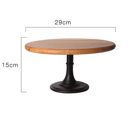 Wooden Cake Stand with Solid Wood Tray Kia Day Design