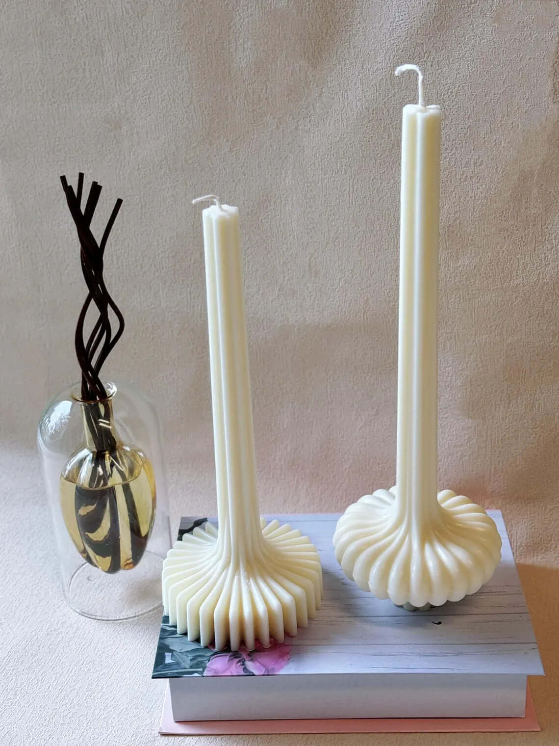 Lantern Pillar Candle | Sculptural Soy Wax | Handcrafted in USA - - candles