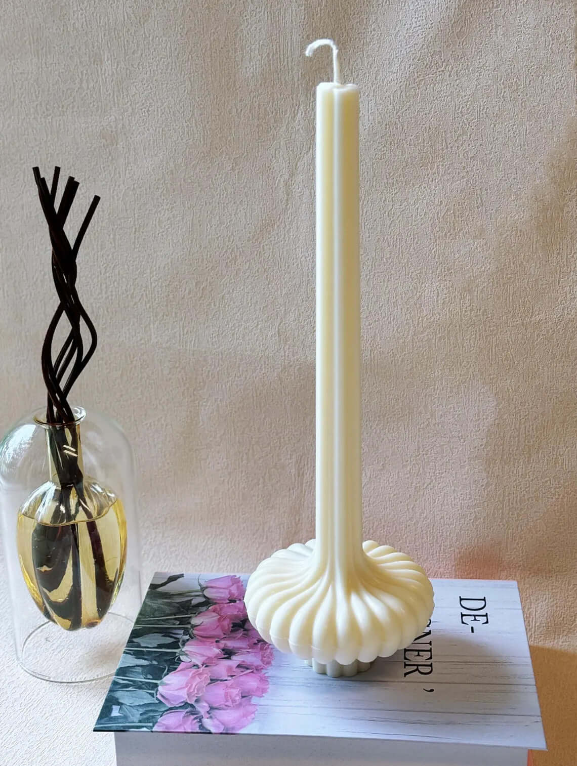 Lantern Pillar Candle | Sculptural Soy Wax | Handcrafted in USA - - candles