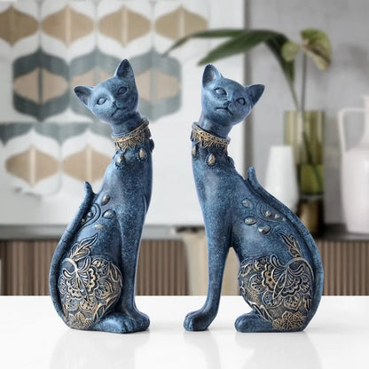 Figurine Decorative Resin Cat Statue Kia Day Design