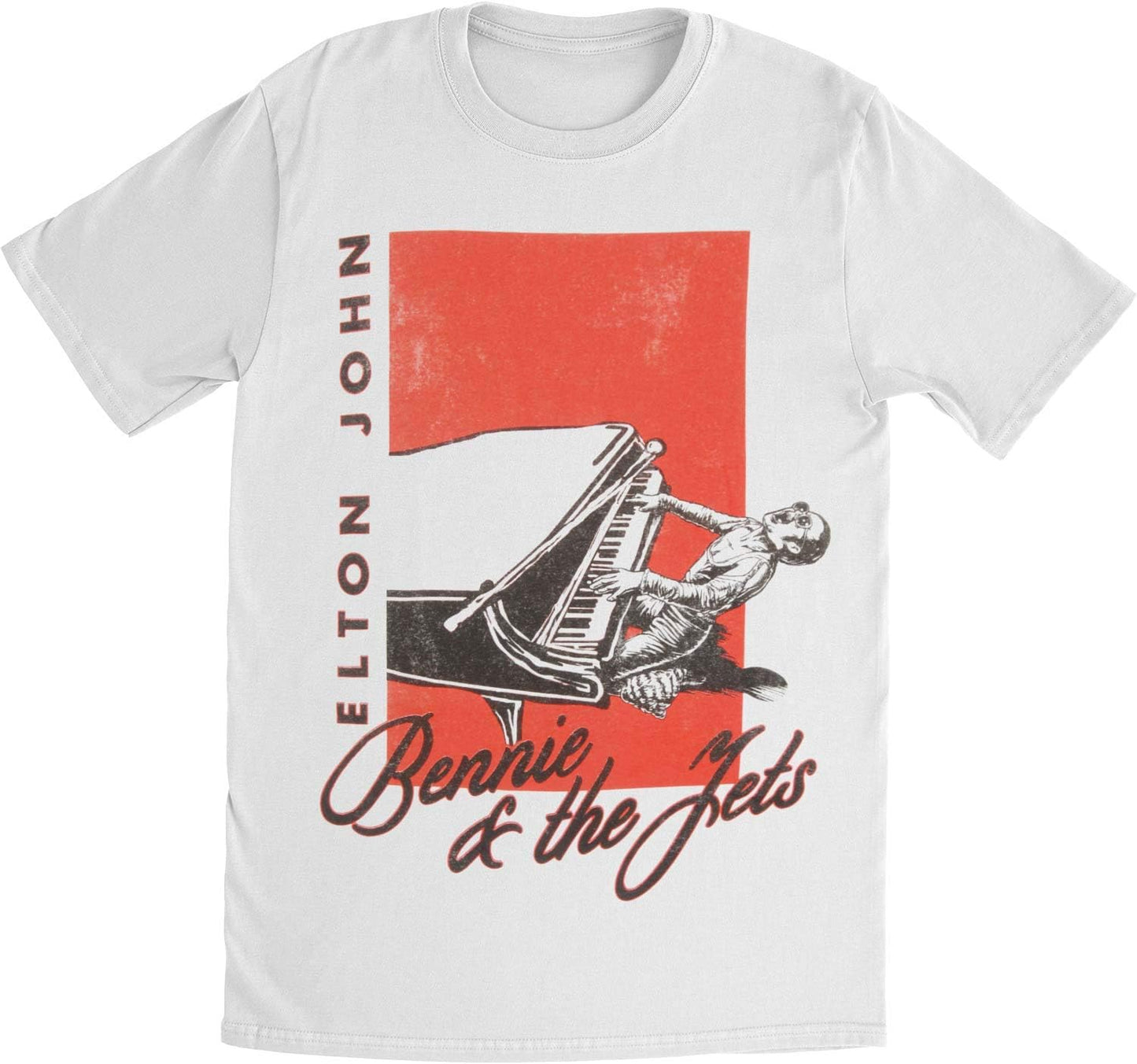 Elton John Mens T-shirt - Officially Licensed - Bennie and the Jets- Band Tees - Bennie - Clothing, Shoes & Accessories > Men > Men's Clothing > Shirts > T-Shirts