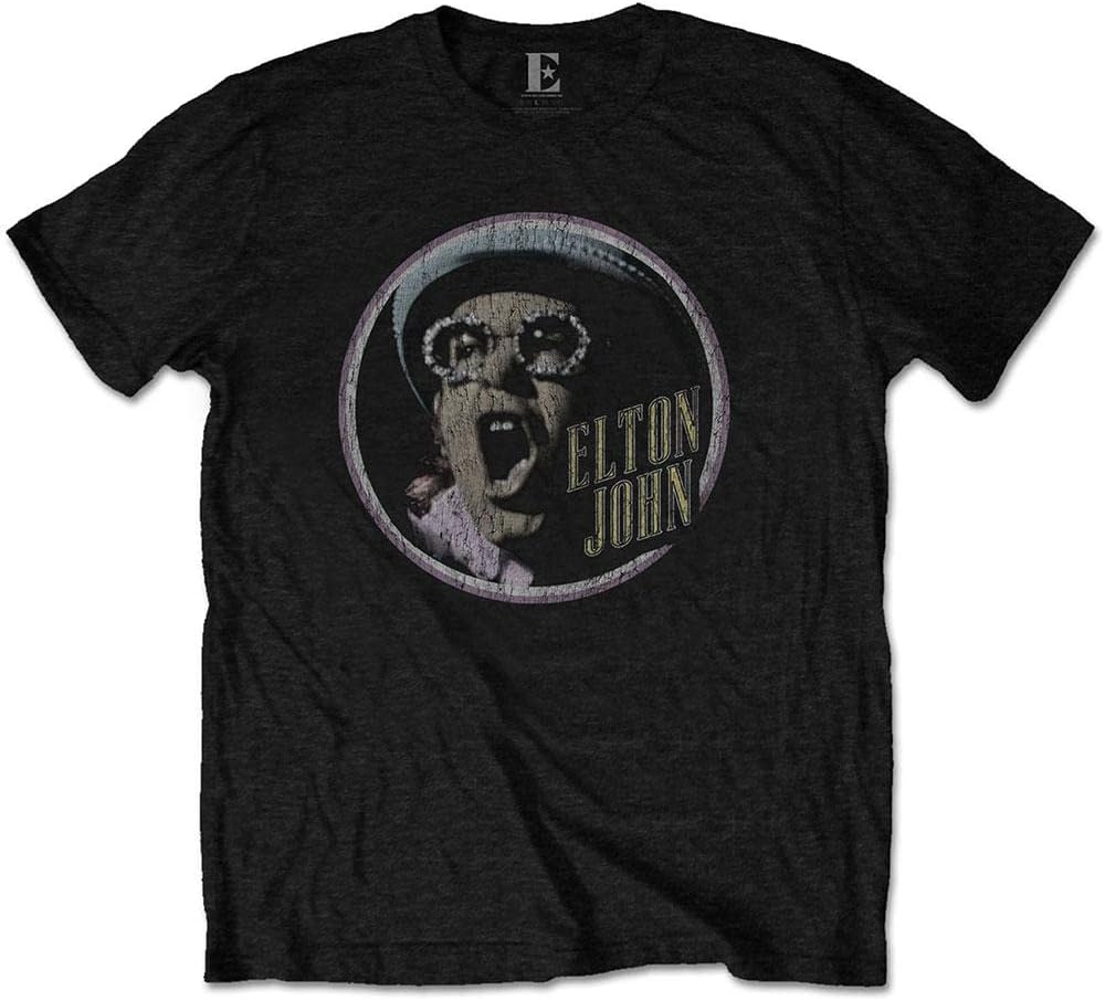 Elton John Mens T-shirt - Officially Licensed - Bennie and the Jets- Band Tees - Elton - Clothing, Shoes & Accessories > Men > Men's Clothing > Shirts > T-Shirts